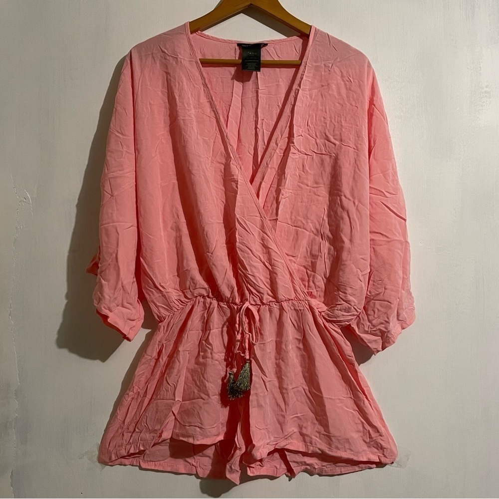 Vince Camuto Riviera Solids Cover-Up Surplice Women's Romper Pink XS/S
